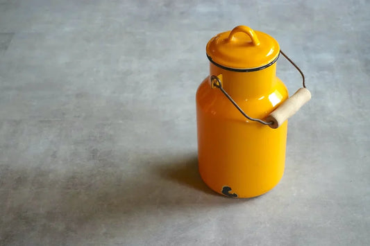 orange milk jar