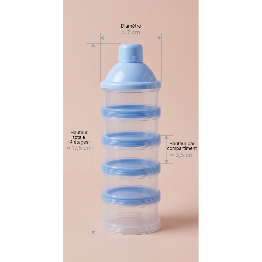 Dosi Boite doseuse lait 4 ou 5 compartiments dimensions