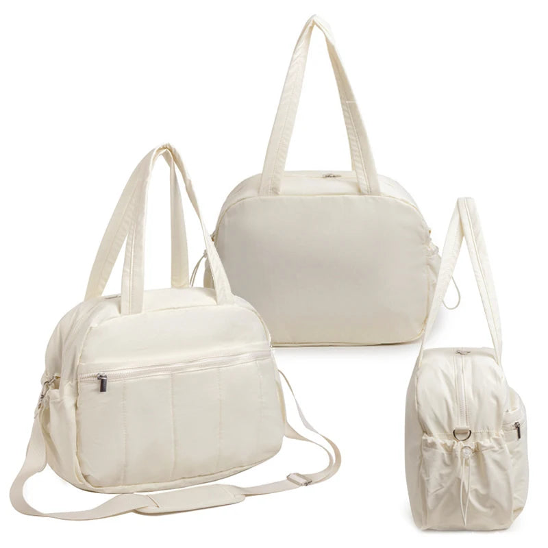 Kaya Sac à langer imperméable grande capacité beige vu de tous les côtés